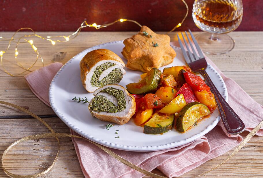 Hähnchenrouladen mit Ratatouille für den Thermomix®