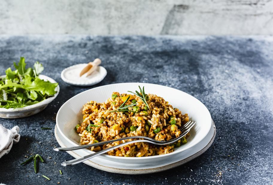 Djuvec-Reis mit Lammhackfleisch