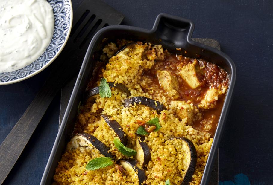 Süß-scharfer Hähnchen-Bulgur-Auflauf