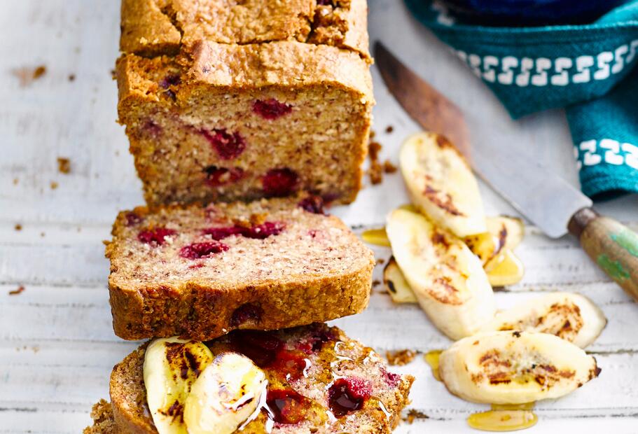 Himbeer-Bananen-Brot in 3 Schritten