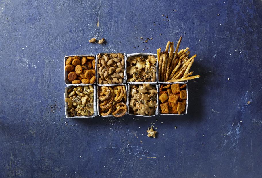 Snack-Mix – 4 Cracker aus einem Teig
