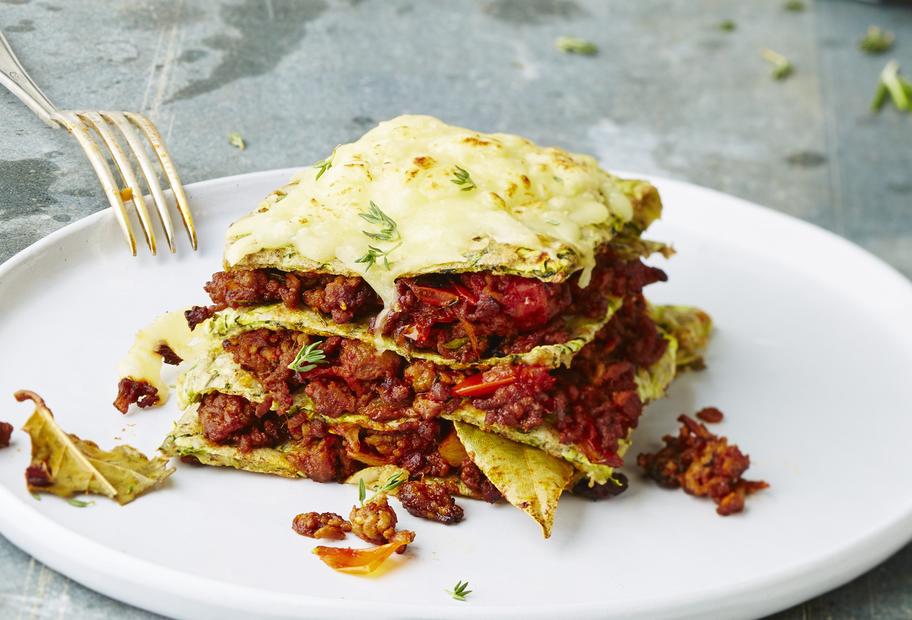 Zucchini-Lasagne mit Basilikumpesto