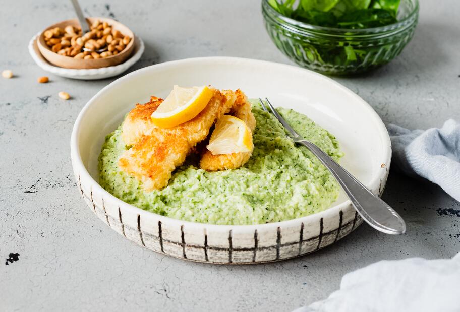 Fischstäbchen mit Gemüsepüree für den Thermomix®