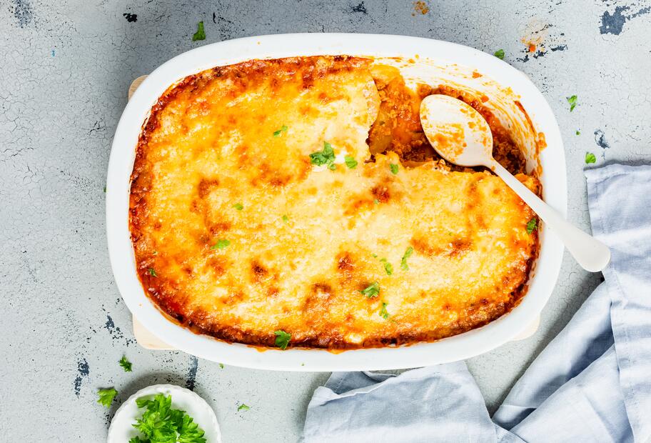 Kohlrabilasagne mit Veggie-Hack