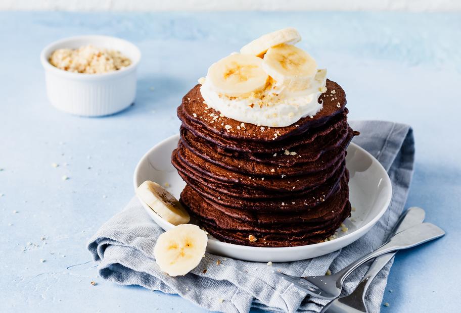 Schokopancakes mit Bananentopping