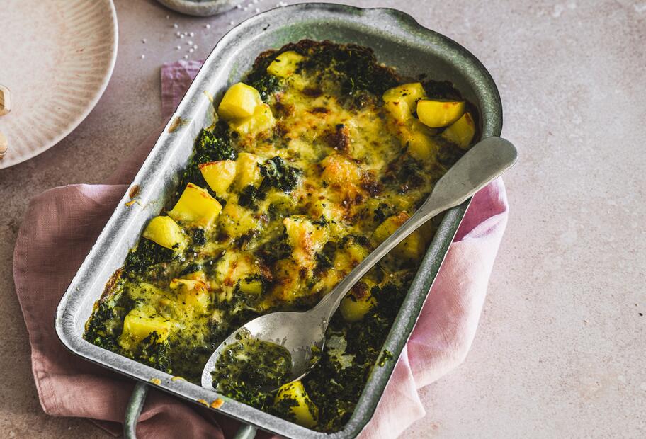 Grünkohlauflauf mit Kartoffeln