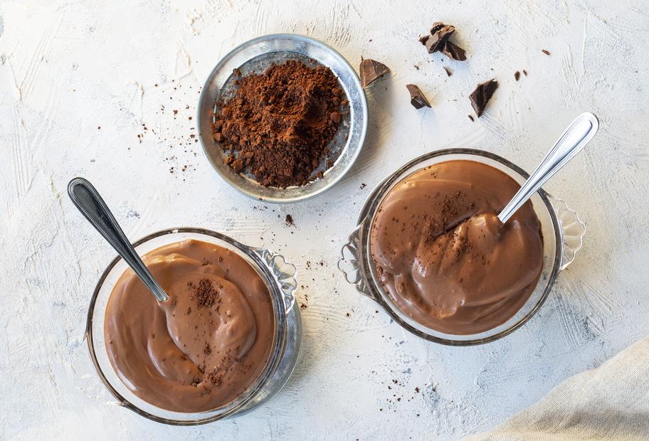 Mousse au Chocolat aus Kichererbsenwasser