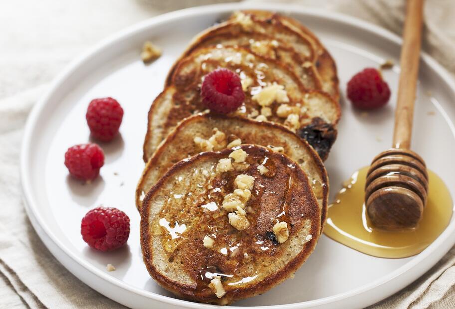 Buchweizenpancakes mit Honigcrunch