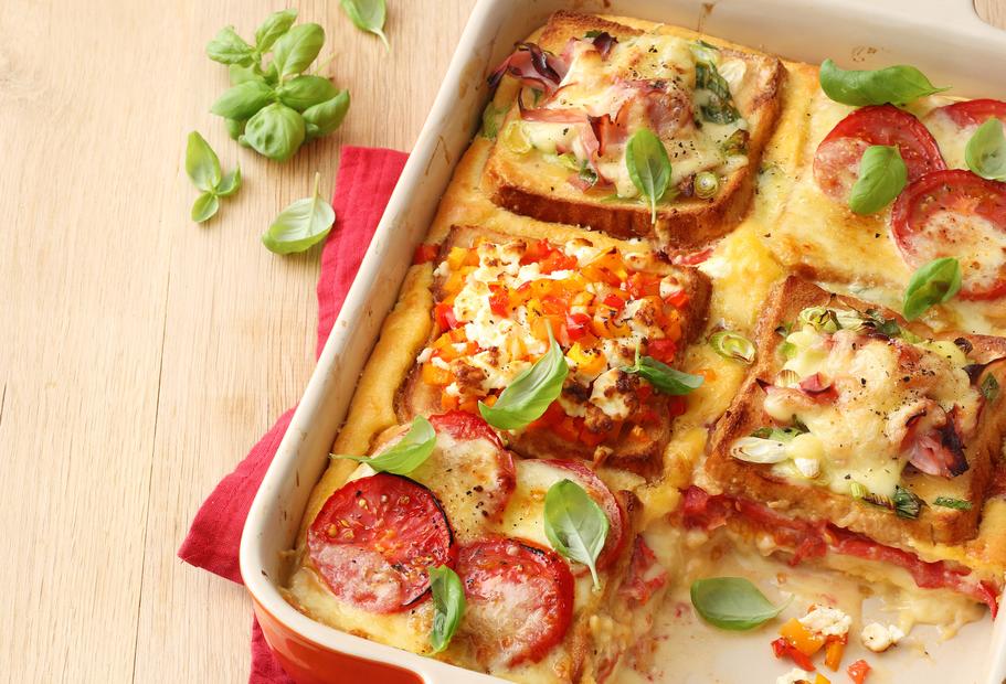 Überbackene Sandwich-Lasagne mit Schinken und Mozzarella für den Thermomix®