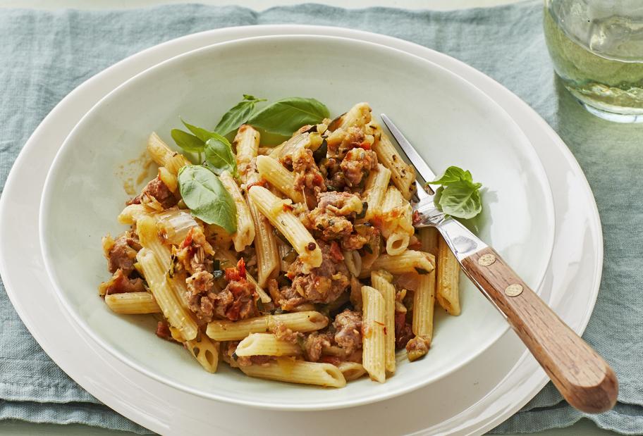Zucchini-Salsiccia-Pasta