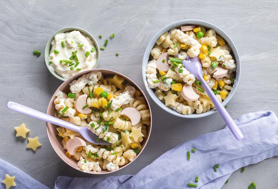 Nudelsalat mit Mayo ohne Ei