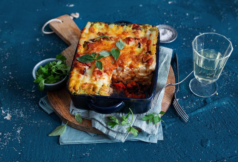 Spargellasagne mit Schinken