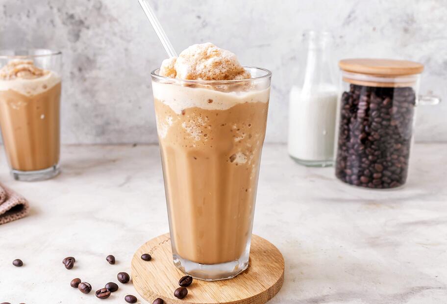 Eisgekühlter Kaffee-Slush aus 3 Zutaten