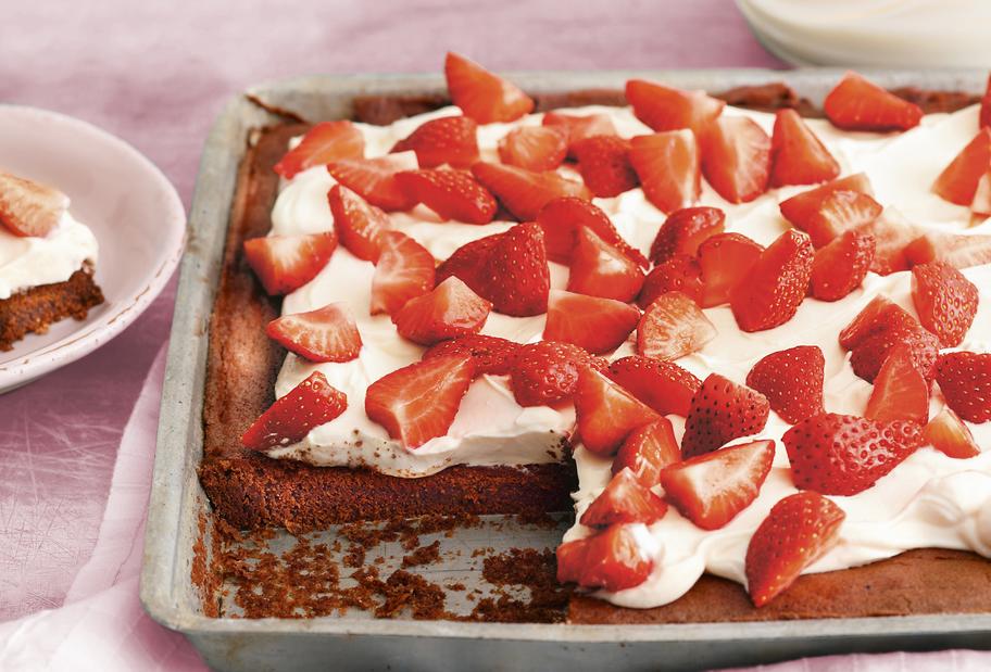 Erdbeer-Schoko-Kuchen mit Mascarponecreme