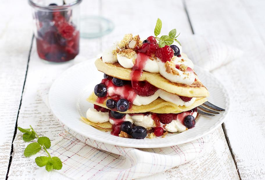Waldbeer-Lasagne mit Frischkäse