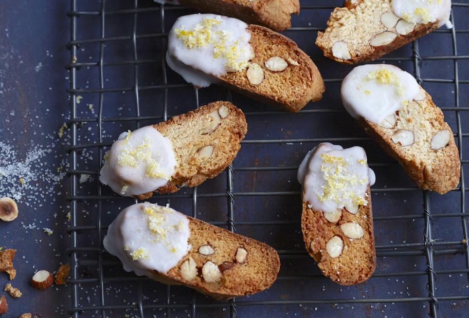 Espresso-Cantuccini mit Limettenzucker