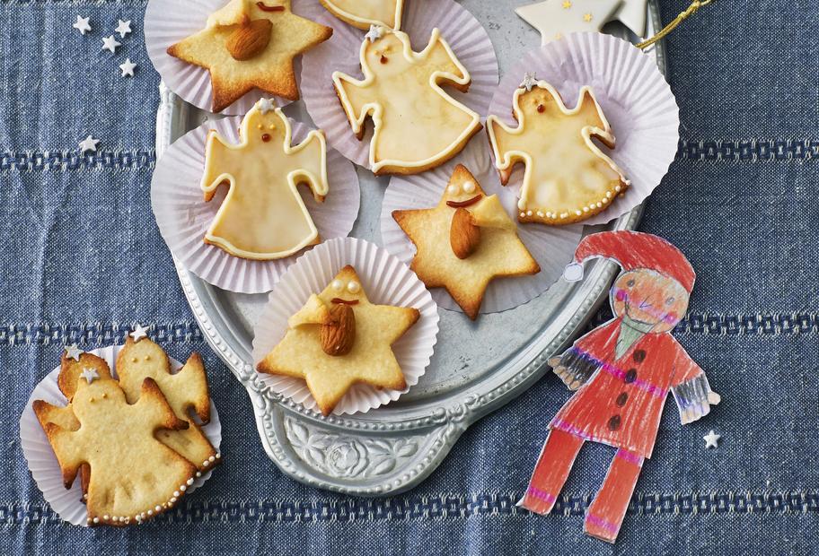 Einfache Sternmännchen mit Mandeln