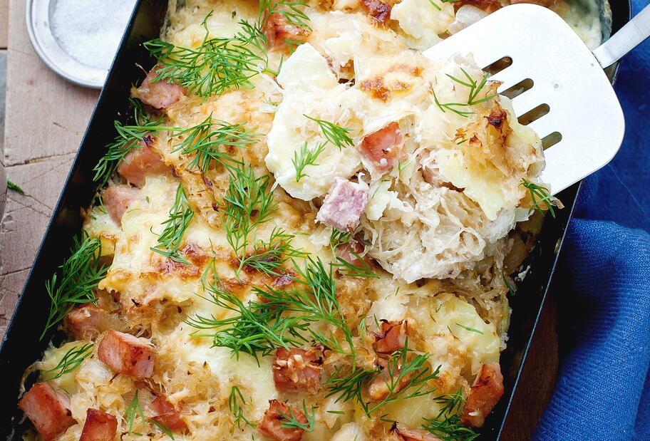 Sauerkrautauflauf mit Kassler