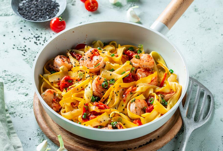 Zoodles mit Garnelen