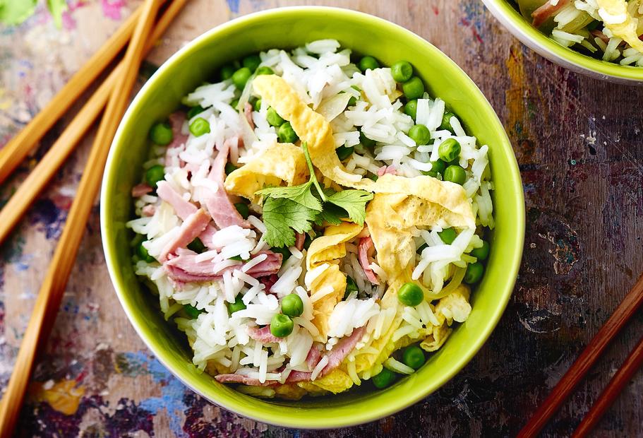 Kantonesischer Reis mit Kochschinken