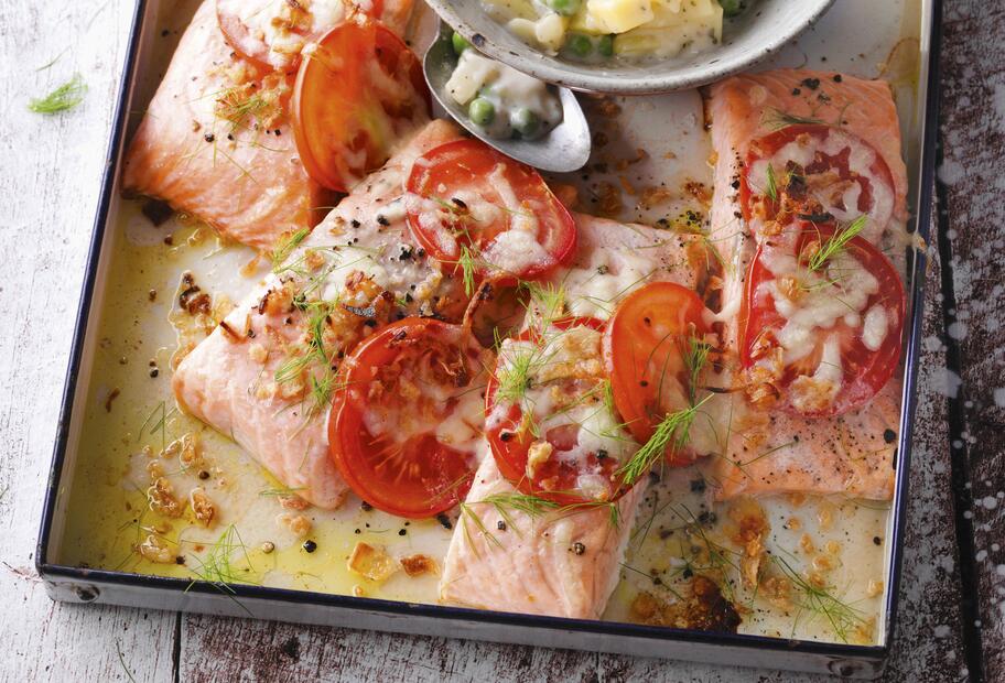 Ofenlachs mit Béchamel-Kartoffeln