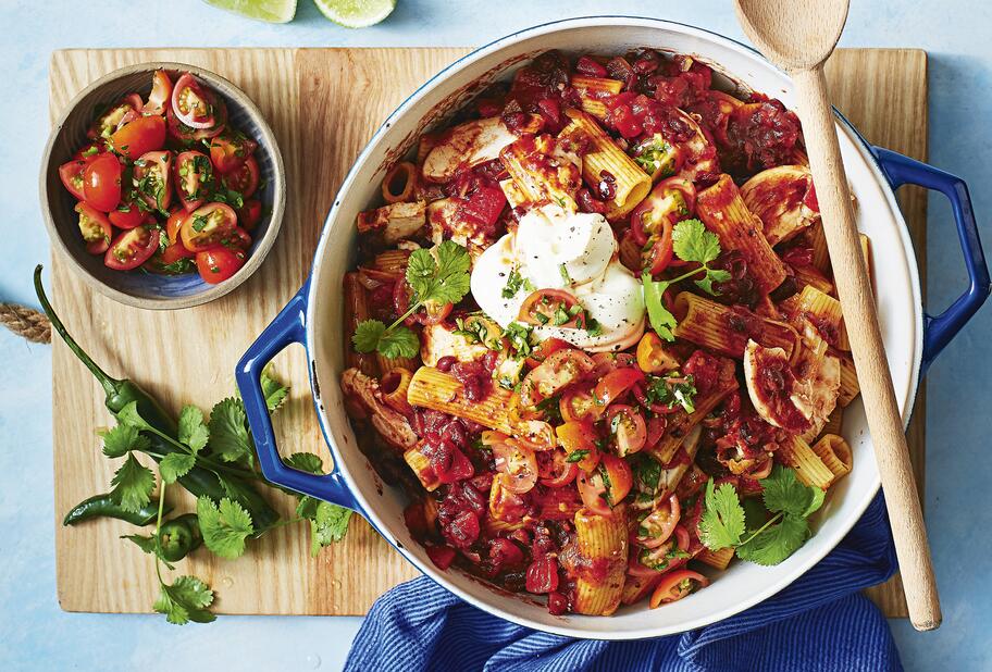 One-Pot-Pasta mit mexikanischem Hähnchen