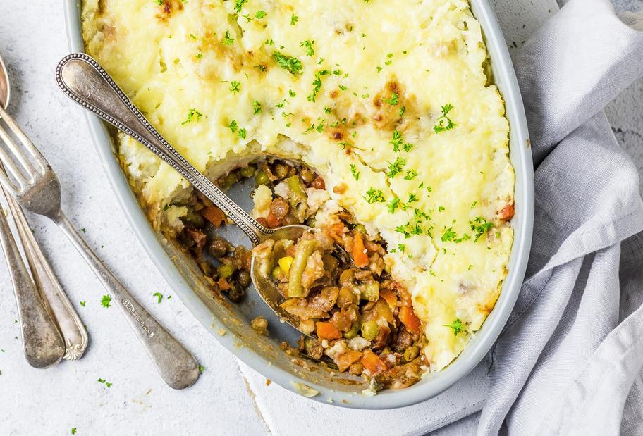 Sheperds Pie mit Linseneintopf