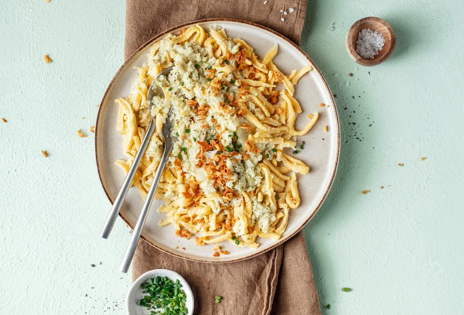 Spitzkohl-Spätzle mit wenig Zutaten