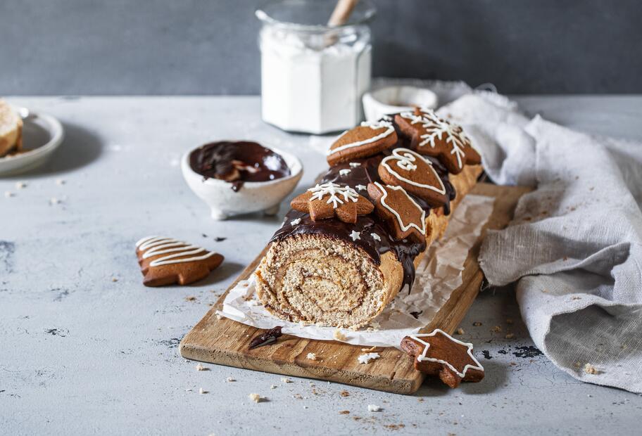 Weihnachtliche Biskuitrolle für den Thermomix®