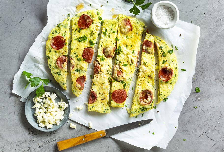 Omelette mit Sucuk und Feta für den Thermomix® Omelette mit Sucuk und Feta für den Thermomix®