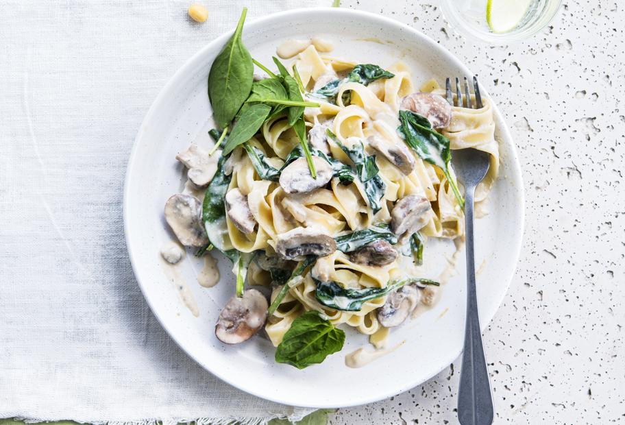 Pilz-Spinat-Tagliatelle