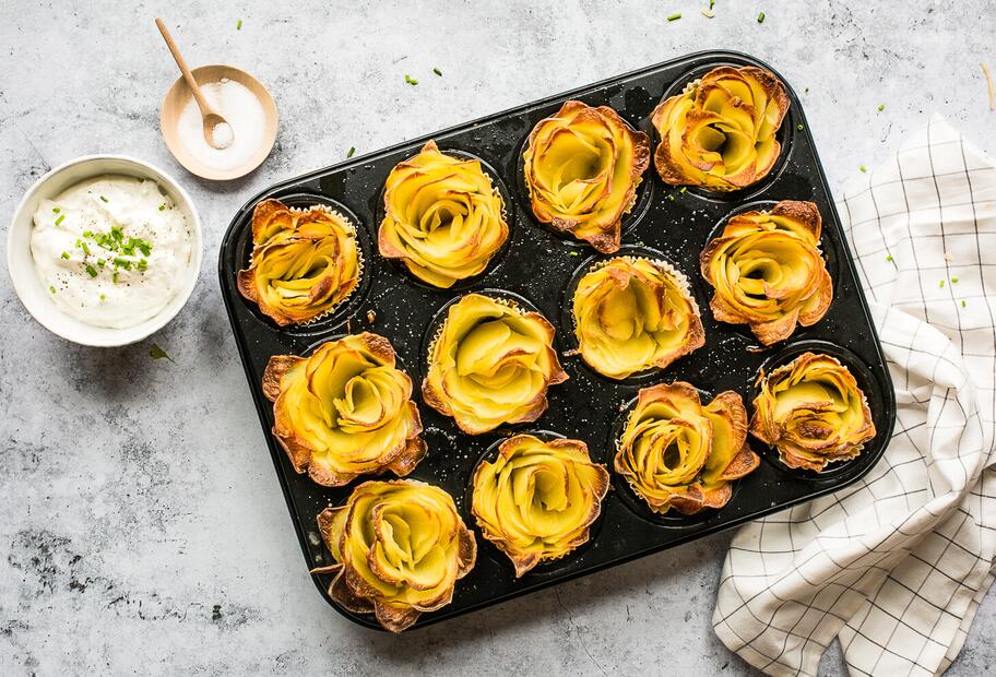 Kartoffelrosen aus dem Ofen