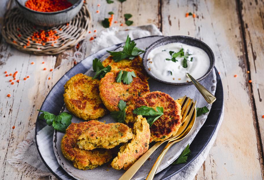 Würzige Rote-Linsen-Bratlinge