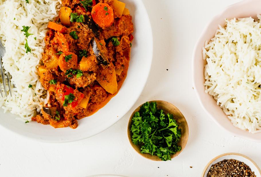 Gemüsepfanne mit Hackfleisch von mix-dich-gluecklich.de