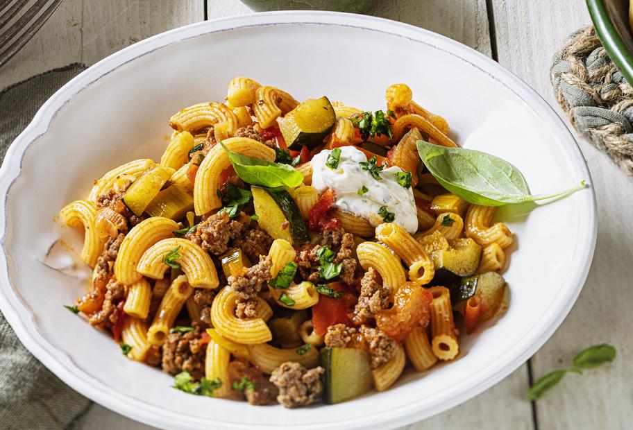 Hackpfanne mit Gemüse