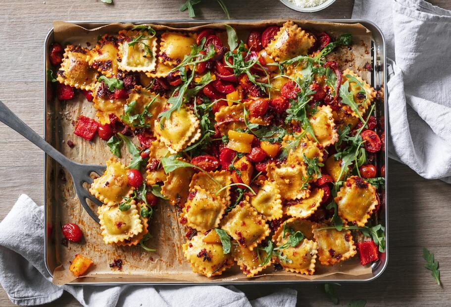 Schnelle Ravioli vom Blech