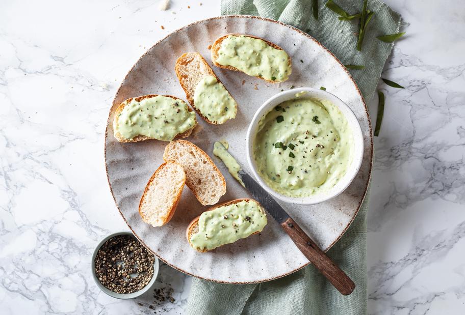 Käsecreme mit Bärlauch