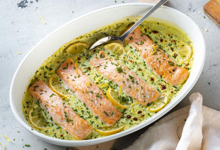 Lachs in Senf-Zitronen-Soße