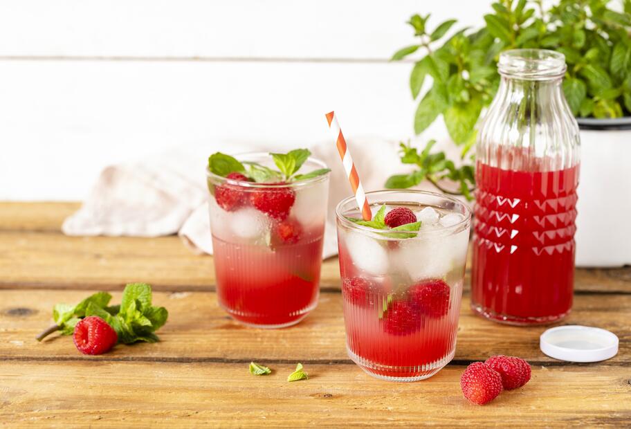 Limonadensirup Himbeer-Rhabarber