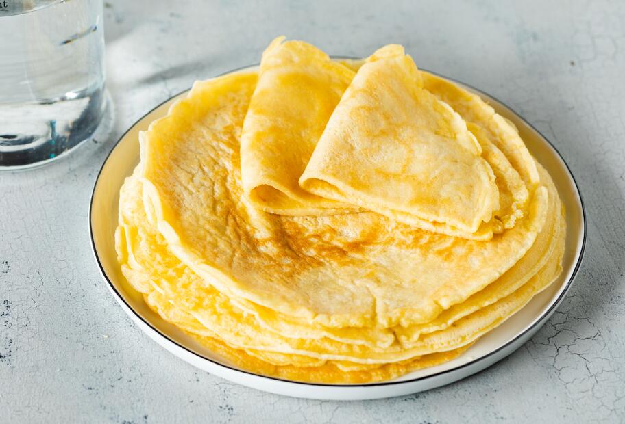 Pfannkuchen ohne Milch mit Mineralwasser