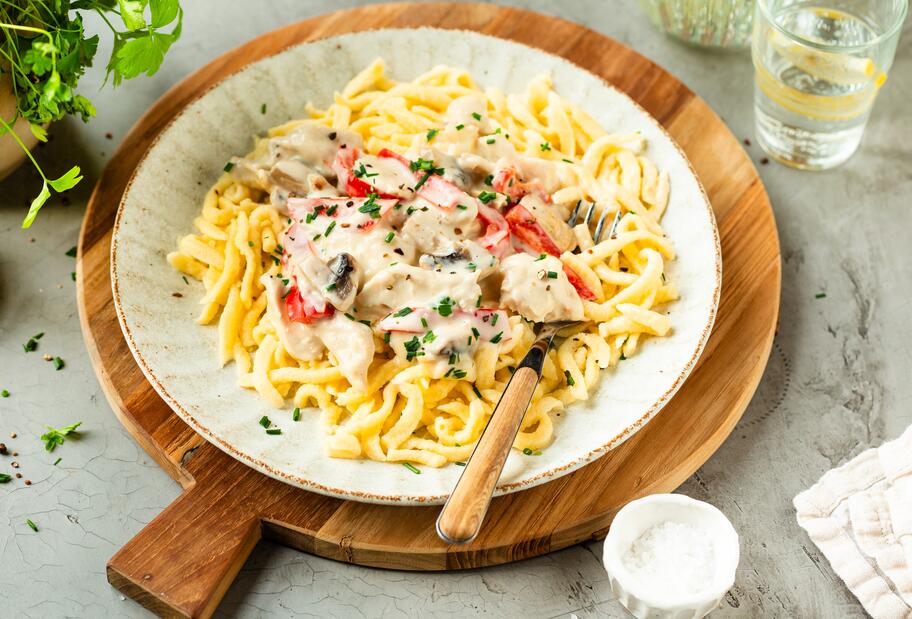 Hähnchengeschnetzeltes mit Spätzle