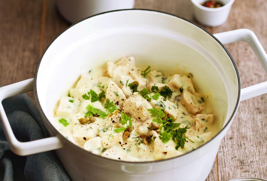 Hühnerfrikassee mit Sahne