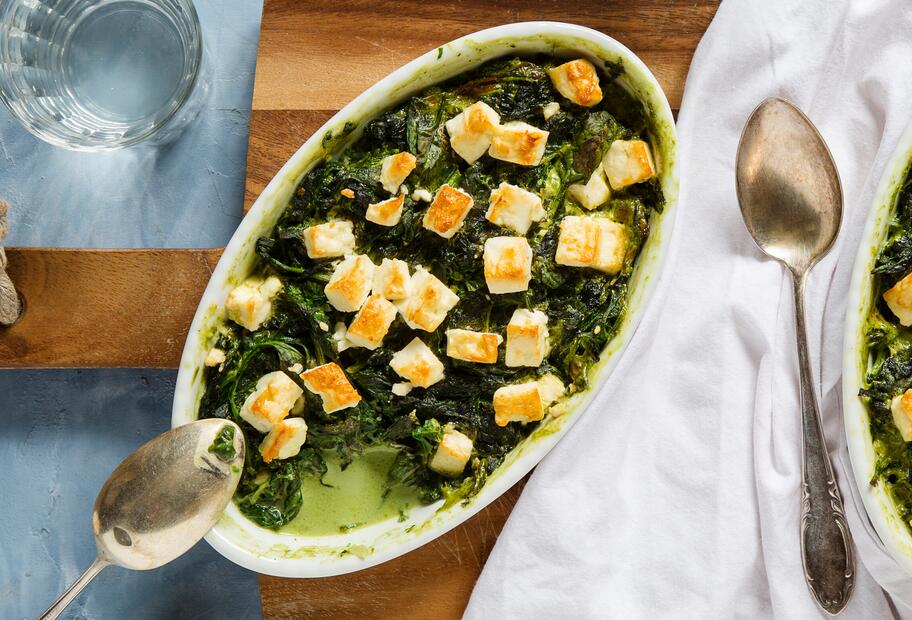 Spinat-Gratin mit Feta