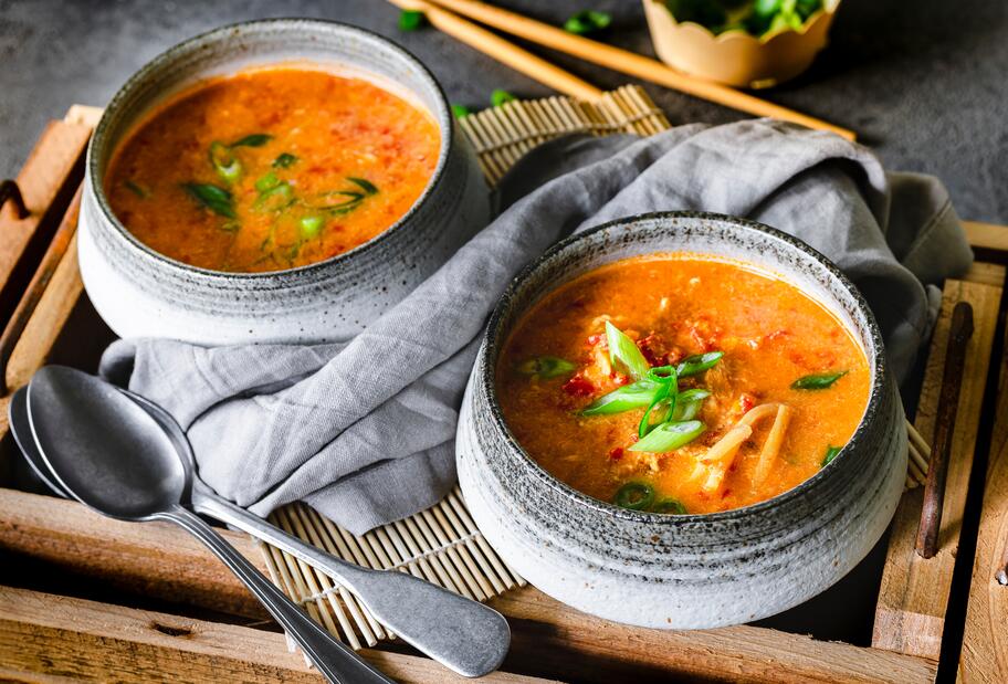 Pekingsuppe mit Hähnchen