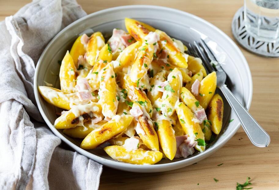 Schupfnudeln mit Schinken-Rahm-Soße