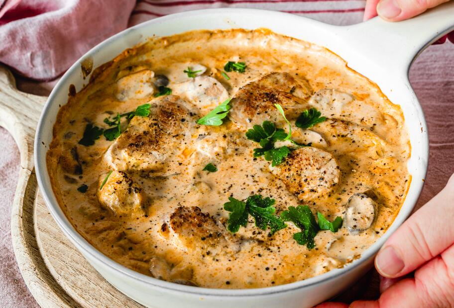 Schweinefilet in Rahmsoße