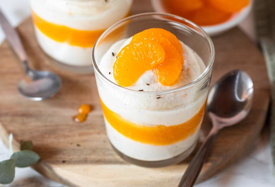 Mandarinen-Quark mit Sahne