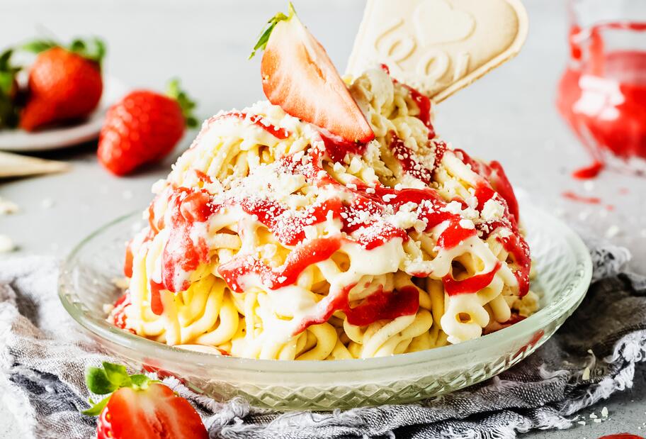 Spaghettieis wie in der Eisdiele