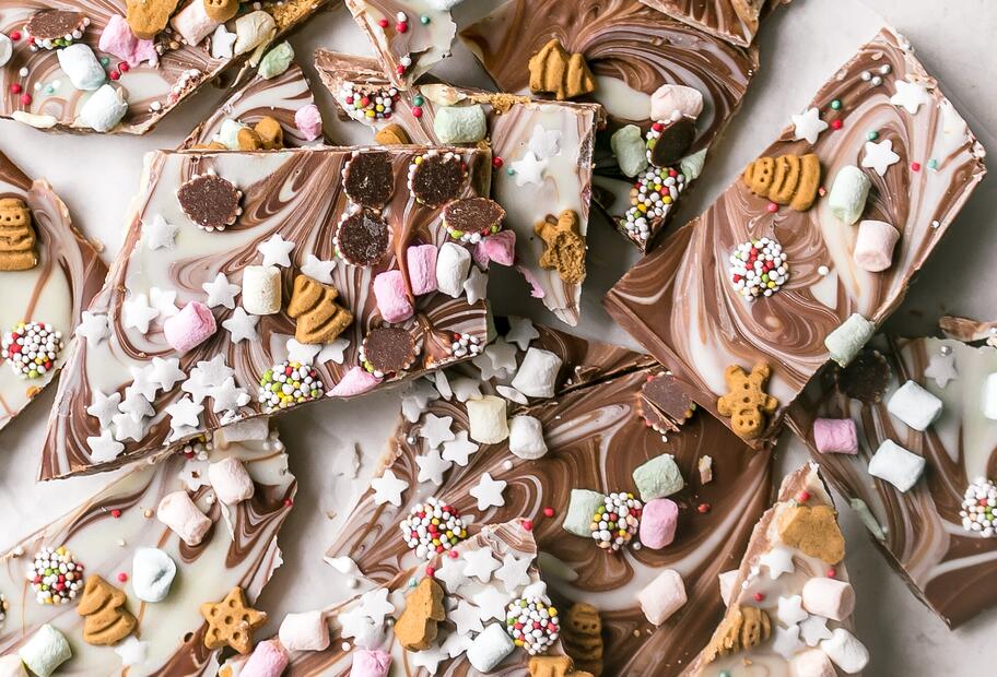 Weihnachtliche Bruchschokolade