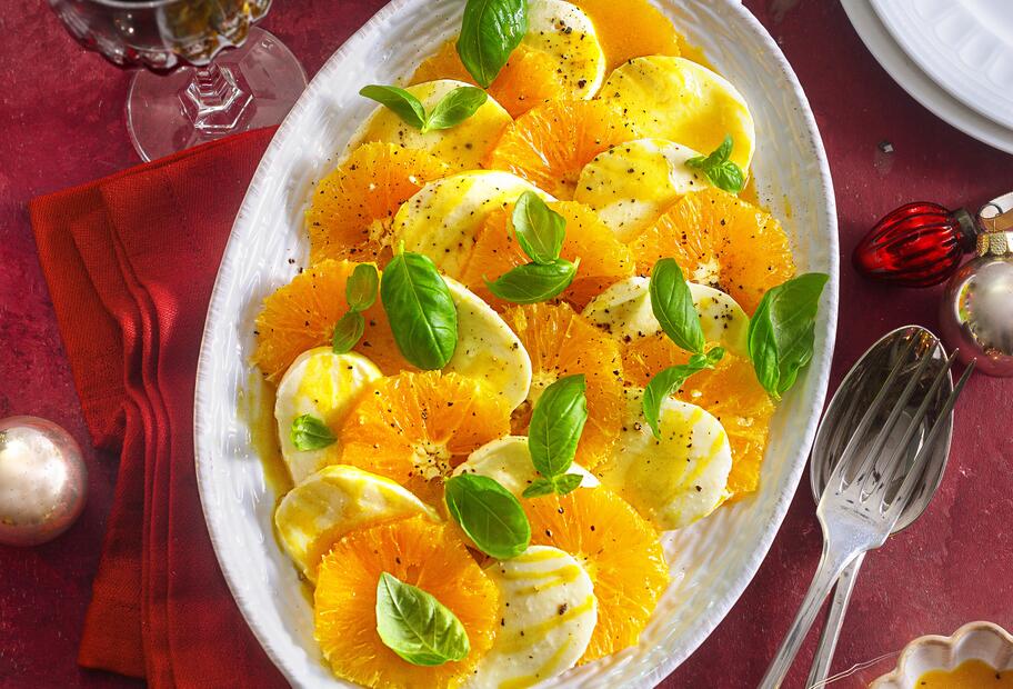 Orangen-Mozzarella-Caprese